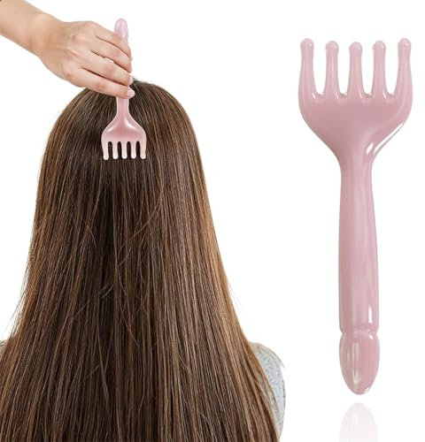 COYUN 1pcs Masseur De Cuir Chevelu En Résine, Peigne Gua Sha Brosse De Massage Du Cuir Chevelu Masseur De Tête Cinq Griffes Masseur De Visage Multifonctionnel Pour Le Cuir Chevelu Tête Cou Massage