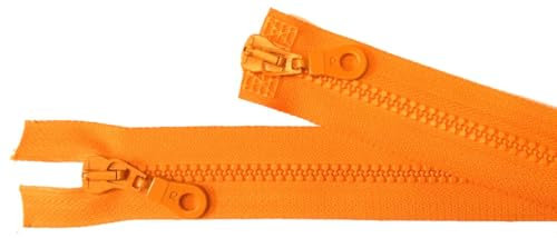 Reißverschluss Kunststoff Krampe 2-Wege teilbar 80 cm neon orange