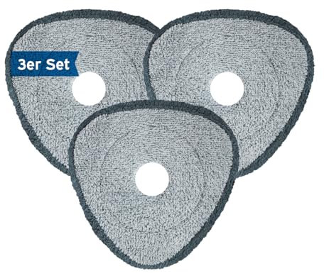 kör4u Wischpads Mikrofaser 3er Set – Waschbar bis 60°C, wiederverwendbar, für alle Böden (Holz, Laminat, Fliesen, PVC), effektive Staub- & Schmutzaufnahme