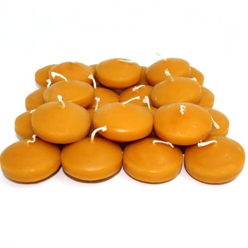 BALIVA® Bienenwachskerze Schwimmkerzenform – 100% Natürlich & Handgemacht – Umweltfreundlich, Giftfrei & mit sanftem, natürlichem Duft – Ideal als Geschenk & Dekoration