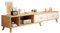 Meuble TV Avec Tiroirs, Meuble De Rangement Extensible, Grande Capacité De Rangement, Pieds De Table En Bois Massif Pour Une Solidité Accrue, Pour La Chambre, Le Salon, Le Bureau(Two Drawers-120cm/47.