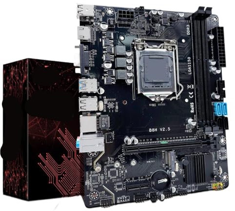 JGHFReW Carte mère LGA 1150 Compatible avec Les processeurs Pentium Celeron Core I3 I5 I7 4e génération DDR3 RAM SATA 3.0 USB 3.0 Prise en Charge