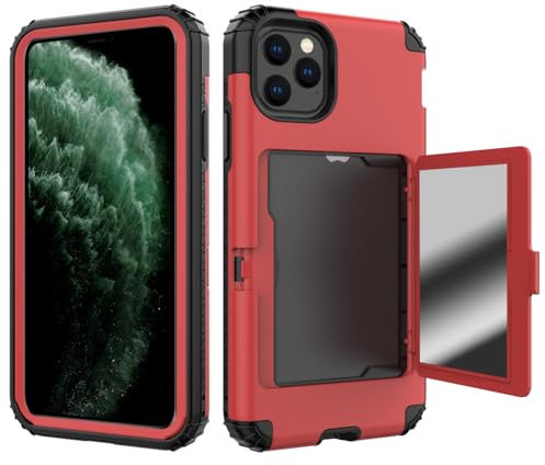 Shockproof Military-Grade Protection Compatible with iPhone 11 Pro Max 6.5-Inch Wallet Case with Card Holder,Kickstand Card Slots Case,Heavy Duty Protective Dual Layer Shockproof Cover Hidden Card Slo