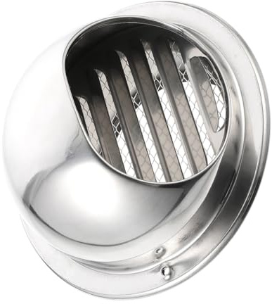 SEWACC Hotte de Ventilation Murale Inox Résistante Pluie Ronde pour Aération Salle de Bain et Conduit Montage Mural ou Plafond et Réutilisable