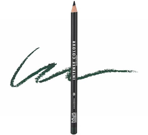 MUA Intense Colour Pencil Eyeliner, Amazonia (Pack of 1) | Emerald Green Shade, Soft & Blendable Formula, Enhanced Definition, Vegan & Cruelty Free