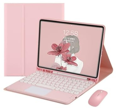 Étui Clavier avec pavé de Touches pour Samsung Galaxy Tab A11 Plus/A11+ 11 Pouces 2025, Clavier Bluetooth Amovible et Souris sans Fil, avec Support pour Stylet