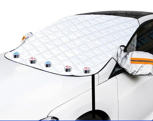 Frontscheibenabdeckung Winter 160x116 cm, Windschutzscheibenabdeckung, Abdeckung Auto Winter mit 5 Magneten, Schnee und frostsicher, wasserdicht, sonnensicher,universal für die meisten Automodelle