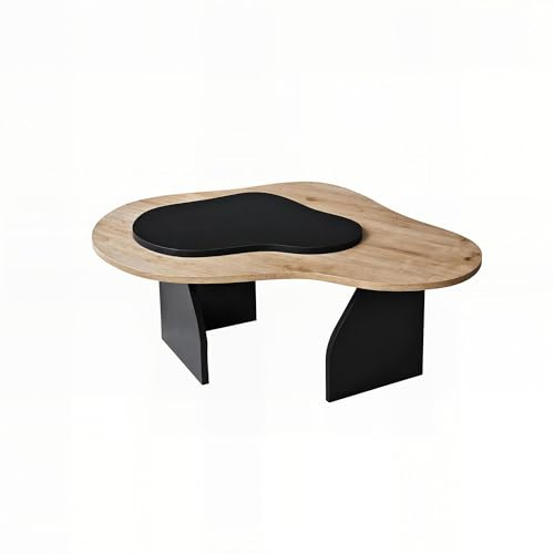 Stylish Coffee Table, Sapphire Oak & Black, 105 x 35 x 65 cm | 100% Melamine Coated Particle Board, 18 mm Thickness | Abstract Design for Modern Living Spaces