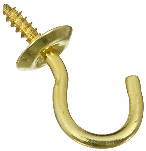 National Hardware N119-644 V2021 Cup Hooks in Solid Brass, 5 Pack
