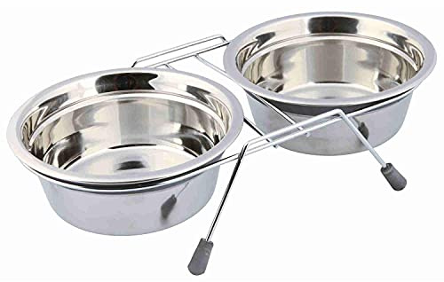Trixie Eat on Feet Zwei Anti-Rassel Futternäpfe Set für Hunde, 0,9 Liter, 6 Stück
