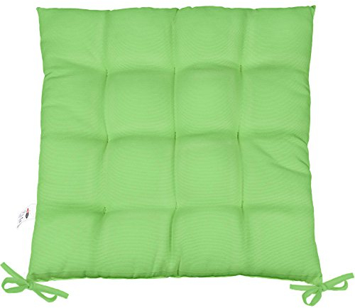 CelinaTex Yoyo Sitzkissen 40 x 40 cm grün Gartenstuhlkissen mit Bänder Sitzauflage Garten Balkon Terrasse