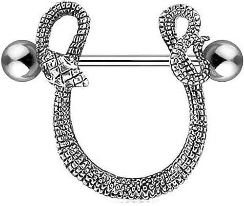 Piercingfaktor Piercing Brust Nippel Intimpiercing Stab mit Schlange