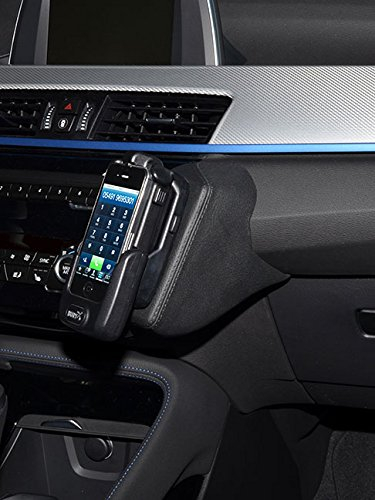 KUDA Handyhalterung passend für BMW X1 (F48) & BMW X2 F39 ab 2015 - Telefonkonsole für Smartphones, Handys, Navi und mehr – Kunstlederkonsole, schwarz, 2145