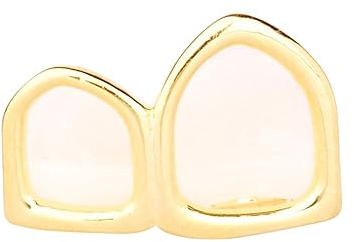 .iced-out. 2er Zahn Grill - One Size fits All - Hollow Right Gold