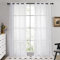 Deconovo 2er Set Ösenvorhang Transparent Vorhang Voile Gardine Voile 183x140 cm Weiß