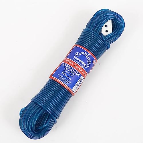 EVERLASTO Wyercentor Wäscheleine, Stahlkern, farbig, 3,5 mm dick, 20 m, Blau