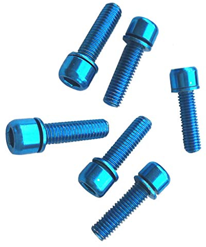 Perfeclan 6pcs M5 x 18 mm Vorbau Schrauben für Mountainbike Fahrrad, Blau