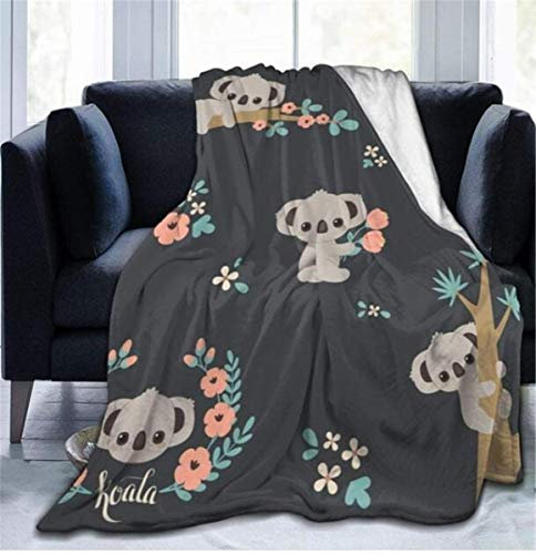 FANSU Kuscheldecke Flanell Decke, 3D Drucken Microfaser Flauschig Weich Warm Plüsch Wohndecke Fleece Tagesdecke Decke für Sofa und Bett (Koala,150x130cm)