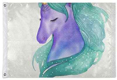 FANTAZIO Gartenflagge Einhorn Prinzessin Flagge