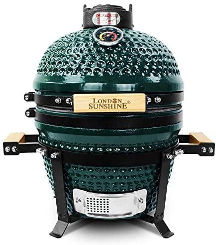 London Sunshine Ceramic Charcoal BBQ Kamado Griller - Portable Tabletop The Cadet Series Smoker