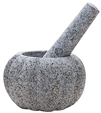 SMSOM Mortier et pilon, mortier de 5,5 pouces de mortier et de pilon lourd, de mortier de guacamole et de pilonage, grand mortier gris et putle et mortier mortier de mortier de guacamole et de mortier