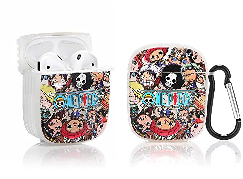 TAOCHEN Cartoon Soft Silicone Case Compatible with AirPods 2 and 1 - Cute Funny Shockproof Protective Cover [Art Cartoon Series] (Luffy Family)