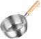 Cdycam Milk Pan 18cm Yukihira Stainless Steel Saucepan Multifunctional Sauce Pot with Wooden Handle (18cm, Stainless Steel)
