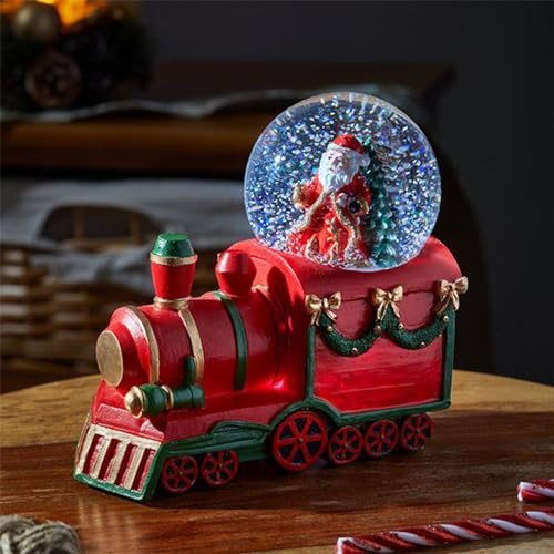 Marco Paul Schneekugel mit Weihnachtszug – extra große Schneekugeln mit farbwechselnden LED-Lichtern – Neuheit Weihnachtsdekoration für Zuhause (All Aboard)