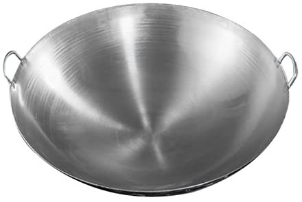 YYUINU Großer Eisenwok Kommerzieller, Traditioneller Altmodischer Herd Verdickter Binauraler Schmiedeeiserner Brattopf Im Ländlichen Kantinenhotelrestaurant Wok,70cm