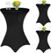 3 Stück Stehtisch Hussen 80cm,Hussen Stehtische Schwarz für Ø 80-85 cm Stehtische und Bistrotische, Stretch-Tischdecke mit Fußtaschen für Hochzeit Geburtstagsfeier Bankett(80 cm, Schwarz)