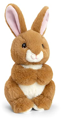 tachi Stofftier Hase braun beige, Kuscheltier Häschen 19 cm, Plüschtier Kaninchen weich, Beige Braun