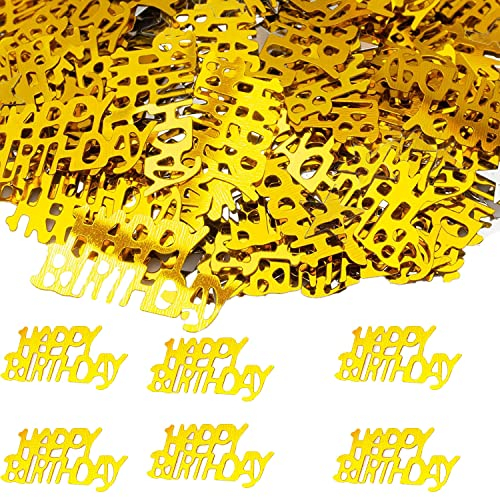 Happy Birthday Konfetti Geburtstag Gold,Tischdeko Geburtstag, Streudeko Geburtstag,Happy Birthday Konfetti Deko,Geburtstagsdeko Tisch Frau Mann,Glitzer Confetti für Happy Birthday Deko 30g