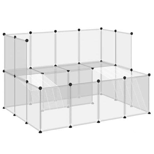 vidaXL Kleintierkäfig Transparent 143x107x93cm PP Stahl Haustierkäfig Gehege