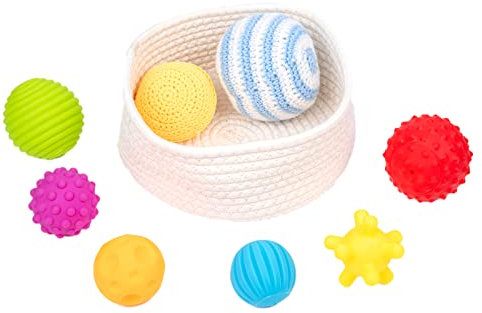 Adena Montessori 8er Set-Baby Spielzeug mit verschiedenen Texturen & Farben–Sensorik Bälle für Babys ab 6 Monate–Fühlbälle zur Förderung von Motorik & Sinneswahrnehmung–Geschenk für Mädchen & Jungen