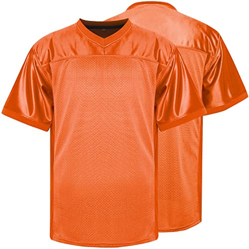 MESOSPERO Blank Practice Football Jersey Mesh Athletic Sports Football T-Shirt Schwarz Weiß Rot, Orange/Abendrot im Zickzackmuster (Sunset Chevron), Mittel