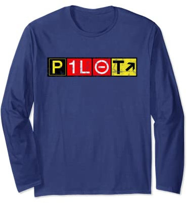 Pilot T-Shirt Runway Schild Langarmshirt