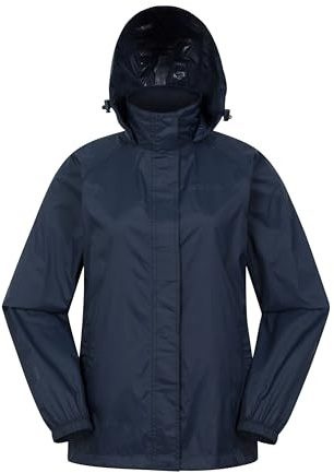 Mountain Warehouse Pakka Womens Waterproof Rain Jacket | Lightweight & Breathable Ladies Coat with Fully Taped Seams, Easy to Pack Packaway Hood & Stuff Bag, For Wet Weather, Walking