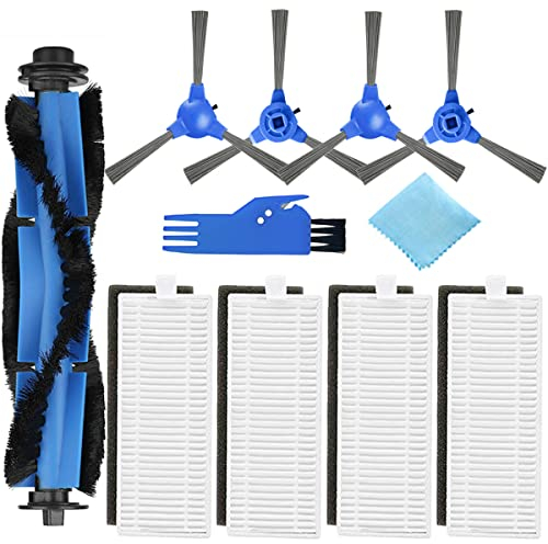 QAQGEAR Ersatzteile für Eufy RoboVac 11S, RoboVac 30C, RoboVac 30, RoboVac 15C, 12, 35C, 25C Saugroboter Ersatz Zubehör, 4 Hepa-Filter, 4 Seitenbürsten, 1 Hauptbürsten, 1 Reinigungsbürste (9 Stück)