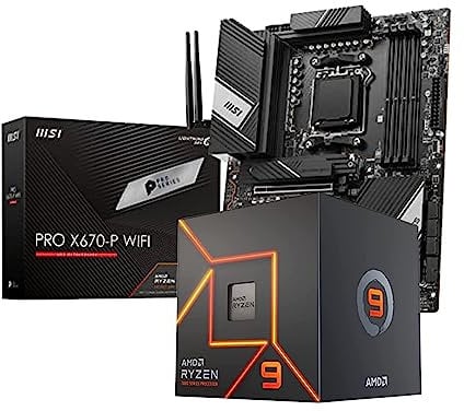 NGTEK AMD Ryzen 9 7900 12-Core, 24-Thread Unlocked Desktop Processor Bundle With MSI PRO X670-P WiFi ProSeries Motherboard