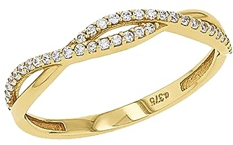 Amor Ring Damen Ringe, mit Zirkonia synth., Weiß, Kommt in Schmuck Geschenk Box, 2036754