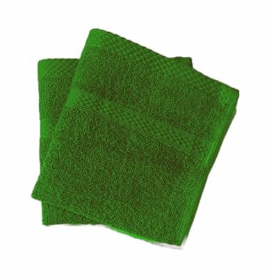 Lyra Linens - 100% Egyptian Cotton Face Flannel Washcloths - Pack of 2 OR 4 500 Gsm Facecloths, 30cm x 30cm Square, Quick Dry And Absorbent Makeup remover Cloths, Gym Towels (Bottle Green, 2)