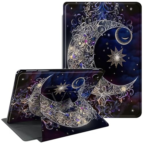 CGFGHHUY Schutzhülle für Galaxy Tab A9 Plus, 360 Grad drehbarer Ständer, Schutzhülle mit automatischer Wake-/Sleep-Hülle für Samsung Galaxy Tab A9 Plus 27,9 cm (11 Zoll) 2023, Lila Mond