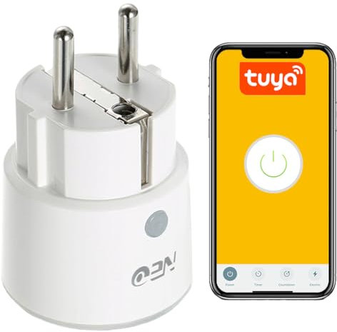 Sone Smart One Smart WLAN Steckdose 3680W mit Strommessung –Kompatibel mit Alexa, Google Home & Tuya Smart Life – WiFi Steckdose für Smart Home – EU Stecker – App Steuerung - Timer & Verbrauchsanzeige