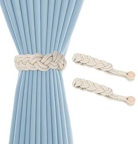 PTJJXA Alzapaños Magnetico para Cortinas, Sujeta Cortinas, Abrazaderas Cortinas, Recoge Cortinas, Lazos de Cortina, Retenedor de Cortina, Hebilla de Cortina, Curtain Tie Sin Taladro 2PCS