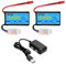 AMZZN 2x7,4V 500mAh 30C JST-2P Lipo Enchufe de la batería con Cargador 2 en 1 Adecuado para helicópteros RC, Quadcopter, Coches de Carreras Micro FPV, Coches RC, Camiones y vehículos de Alta