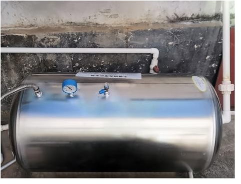 Vaso de expansión 100 160 200 250 300 500 L Sistema de agua Tanque de presión horizontal para bomba de pozo, Kit de instalación Tanque de vejiga de agua a presión para bomba de refuerzo de sótano (Si