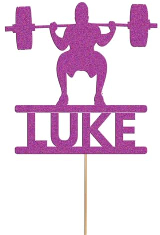 Weight Lifting Personalised Birthday Cake Topper Gym Muscles Lifter Any Name Age