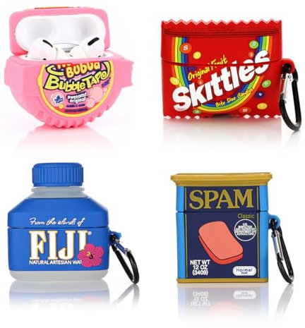 (4 Packung) Hülle für AirPods Pro 2nd/1st Erzeugung Ohrhörer(2022/2019), XMBYGY Silikon Aufladung Fall Schutz Abdeckungen mit Niedlich Cartoon Haut Design für AirPods Pro 1/2
