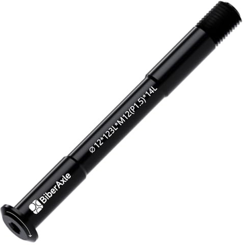 BiberAxle 12mm Steckachsen für Fahrradgabeln und Hinterer Fahrradrahmen, Mountainbike und Rennräder Aluminiumlegierung Naben Adapterachse (Gewindesteigung: 1.5 mm/Länge: 123mm)