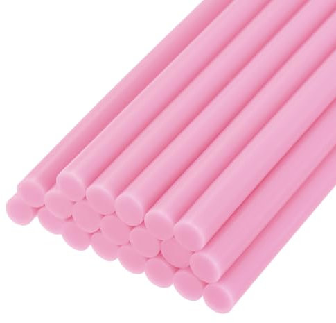 sourcing map 30pcs Mini Hot Glue Gun Sticks 7mm x 100mm High Sticky Small Hot Glue Sticks for Glue Gun, Pink